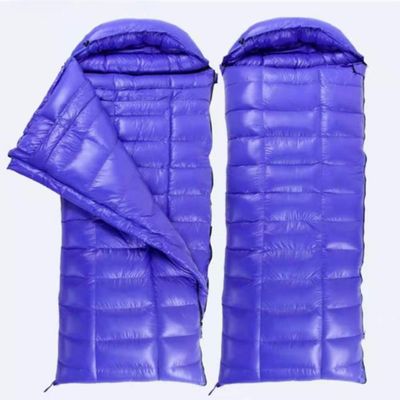 JOTOUCH Filling 800g White Goose Down Winter Sleeping Bag Envelope Sleeping Bag with Removable Cap(Blue)