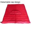 JOTOUCH Filling 800g White Goose Down Winter Sleeping Bag Envelope Sleeping Bag with Removable Cap(Blue) view 4