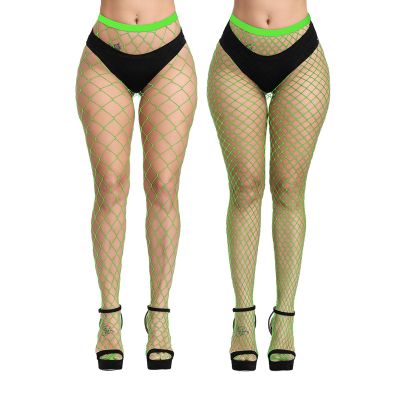 EVERSWE High Waist Fishnet Tights, Thigh High Suspender Stockings (NG-LM, SM)