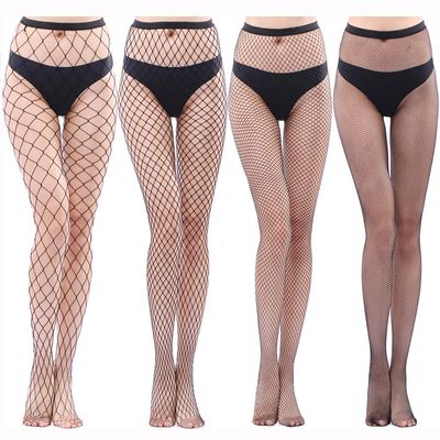 EVERSWE High Waist Fishnet Tights, Thigh High Suspender Stockings (AST4P, SM)