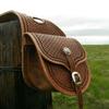 Daarkgreen Leather Western Saddle Bag for Horse Carrier Equestrian view 1