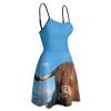 Scottish Highland Cow Print Women's Sleeveless Dress Spaghetti Strap Swing Beach 2022 view 4