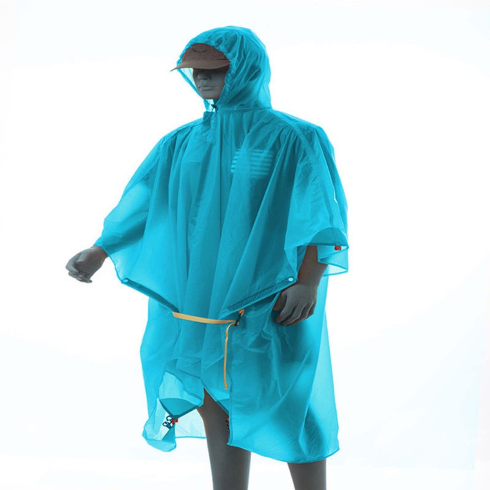 3FULGEAR Lightweight Hiking Poncho, Waterproof Backpack Poncho Raincoat for Outdoor Trekking, Camping, Hiking (Blue)