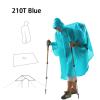 3FULGEAR Lightweight Hiking Poncho, Waterproof Backpack Poncho Raincoat for Outdoor Trekking, Camping, Hiking (Blue) view 3