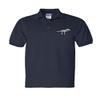 ALLNTRENDS Dinosaur Skeleton Men's Polo T Shirt Embroidered Dino Skull Shirt (S, Navy Blue) view 1