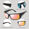 WIESMANN Polarized Sports Sunglasses for Men Women Classic Cycling Driving Fishing Sunglasses Men Square Sun glasses 100% UV Protection 18073(Black Red) view 3