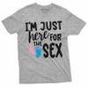 Just here for hex Gender Reveal Pink or Blue Boy Girl Mens Unisex Tee Shirt (Medium Grey) view 1