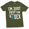 Just here for hex Gender Reveal Pink or Blue Boy Girl Mens Unisex Tee Shirt (Medium Grey) view 4