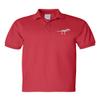 ALLNTRENDS Dinosaur Skeleton Men's Polo T Shirt Embroidered Dino Skull Shirt (M, Red) view 1