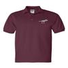 ALLNTRENDS Dinosaur Skeleton Men's Polo T Shirt Embroidered Dino Skull Shirt (L, Maroon) view 1