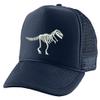 ALLNTRENDS Dinosaour Skeleton Embroidered Trucker Hat Embroidery Dino Cap Adjustable Skull Caps (Navy Blue) view 1