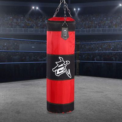 BORDSTRACT Punching Bag, Empty Hanging Punching Bag, Unfilled Heavy Boxing Bag, for Kickboxing, Muay Thai, Boxing, Martial Trainging, Adult, Teens, Kids, 2 Colors, 4 Sizes(80CM-Red)