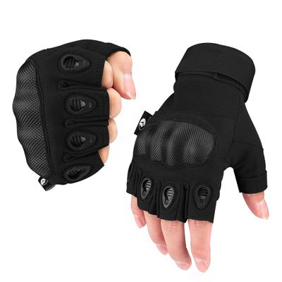 Mossy Oak Fingerless Tactical Gloves, Knuckle Protection, Half-Finger, Black, Medium, Unisex, Outdoor, Sports, Hunting, Cycling, Hiking