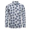 Blueberry Men's Shirt Long-Sleeve Button Hawaiian Shirt Tops for Casual Beach Work XS view 3