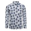 Blueberry Men's Shirt Long-Sleeve Button Hawaiian Shirt Tops for Casual Beach Work XL view 3
