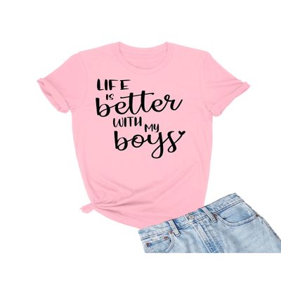 3X-Large Pink Mens Life is Better with My Boys Mother Gift Idea for Mom T-Shirt