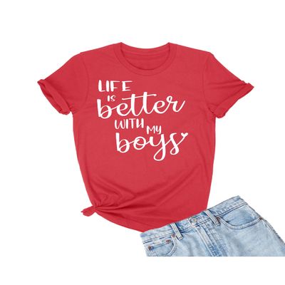 3X-Large Red Mens Life is Better with My Boys Mother Gift Idea for Mom T-Shirt
