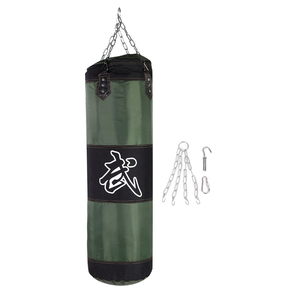 Punching Bag, Empty Hanging Punching Bag, Unfilled Heavy Boxing Bag, for Kickboxing, Muay Thai, Boxing, Martial Trainging, Adult, Teens, Kids, 2 Colors, 4 Sizes(1M-Green)
