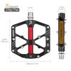 MZYRH Mountain Bike Pedals,Bicycle Pedals with Reflectors,Lightweight Aluminum Alloy MTB Pedals 3 Sealed Bearings Bicycle Platform Pedals 9/16" BMX Road Bike Pedal view 2