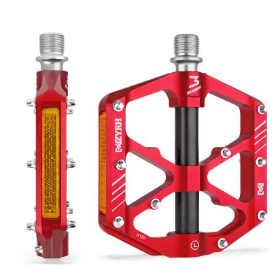 MZYRH Mountain Bike Pedals,Bicycle Pedals with Reflectors,Lightweight Aluminum Alloy MTB Pedals 3 Sealed Bearings Bicycle Platform Pedals 9/16" BMX Road Bike Pedal