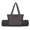Muka Yoga Mat Bag carrier Grey Canvas Tote Bag, Shoulder Gym Bag with Yoga Mat Holder for Workout Pilates Travel Beach view 1