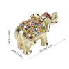 Beufee Hollow Gold Elephant Jewelry Storage Box, 2Pcs Rhinestone Bejeweled Elephant Jewelry Box Animal Figurine Jewelry Trinket Holder Box for Women Girls view 4
