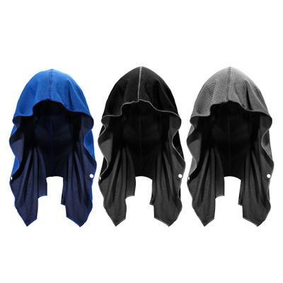 Sukeen Cooling Hoodie Towel 3 Pack, Quick Drying Absorbent Cooling Towels for Neck and Face, Sport Workout Camping Cycling Cooling Towel, Breathable Cooling Neck Wraps