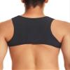 Hansber Men's Gym Workout Muscle Half Crop Top Rave Tank Top Fitness Tee Shirt Vest Activewear Clubwear Black Small view 2