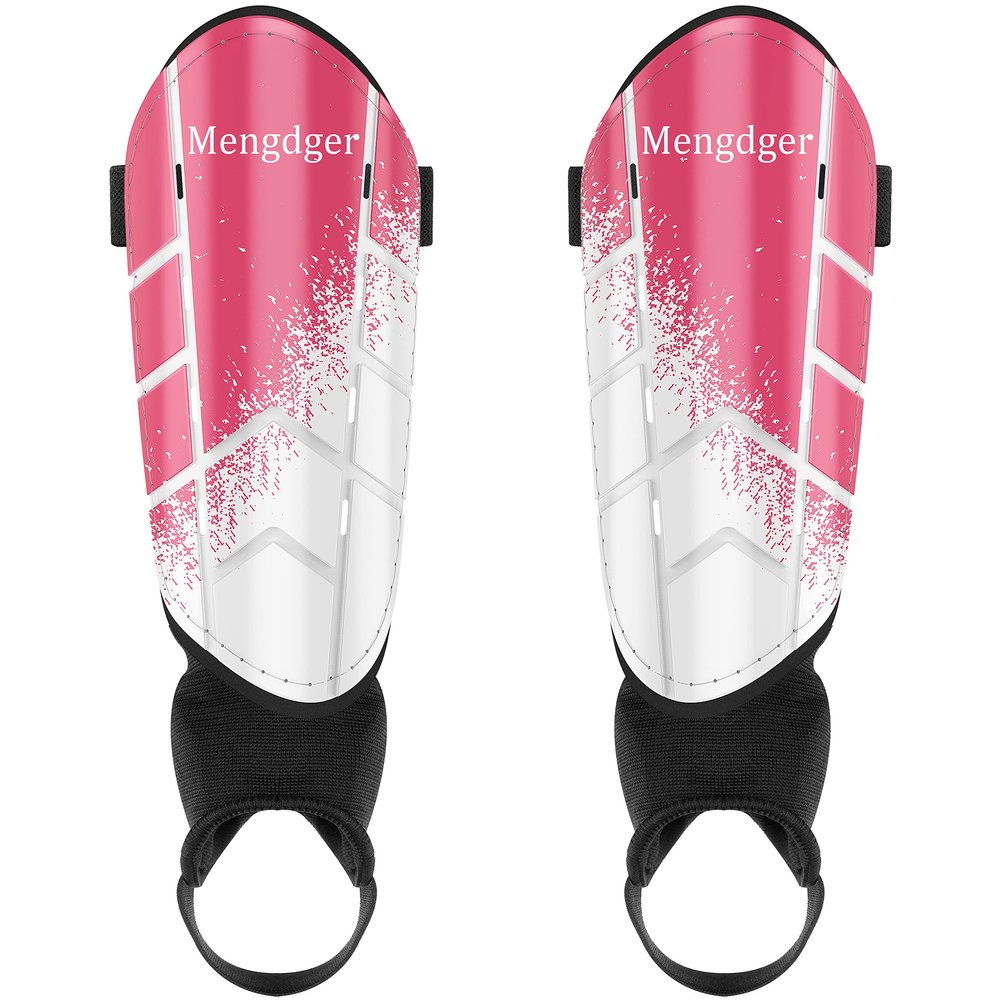Shin Guards Soccer Youth with Ankle Protection Shin Pads for Kids Girls Boys Toddler Pink M Size