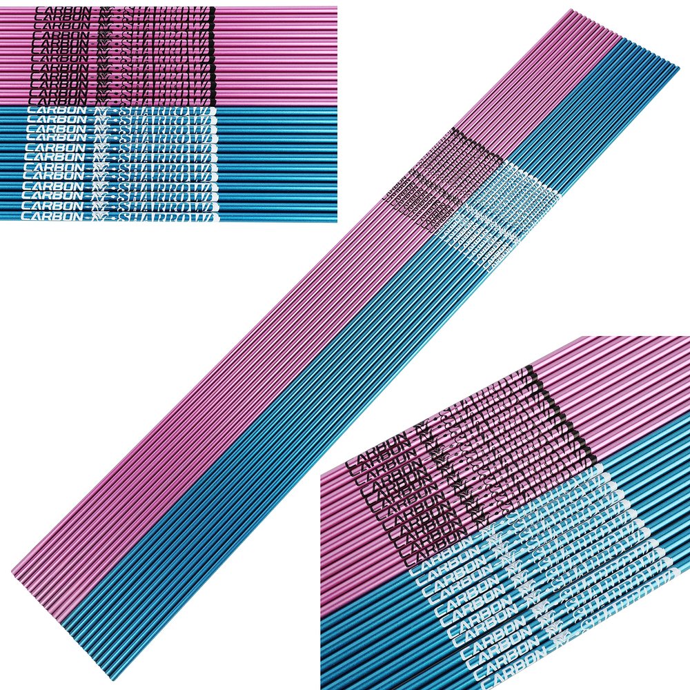 12Pcs 31 Inch Archery Pure Carbon Arrow Shaft ID 4.2mm 400 500 600 700 800 900 1000 Spine Raw Bare Shaft Carbon Shaft Tube Straightness +/- 0.006 for DIY Homemade Arrows (Spine 500, Blue)