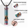 TISUR Titanium Emergency Whistle,EDC Safety Whistles Necklace Loud up to 120db,Survival Whistles for Survival,Hiking,Camping,Pets Training (Purple(1-Pack)) view 3