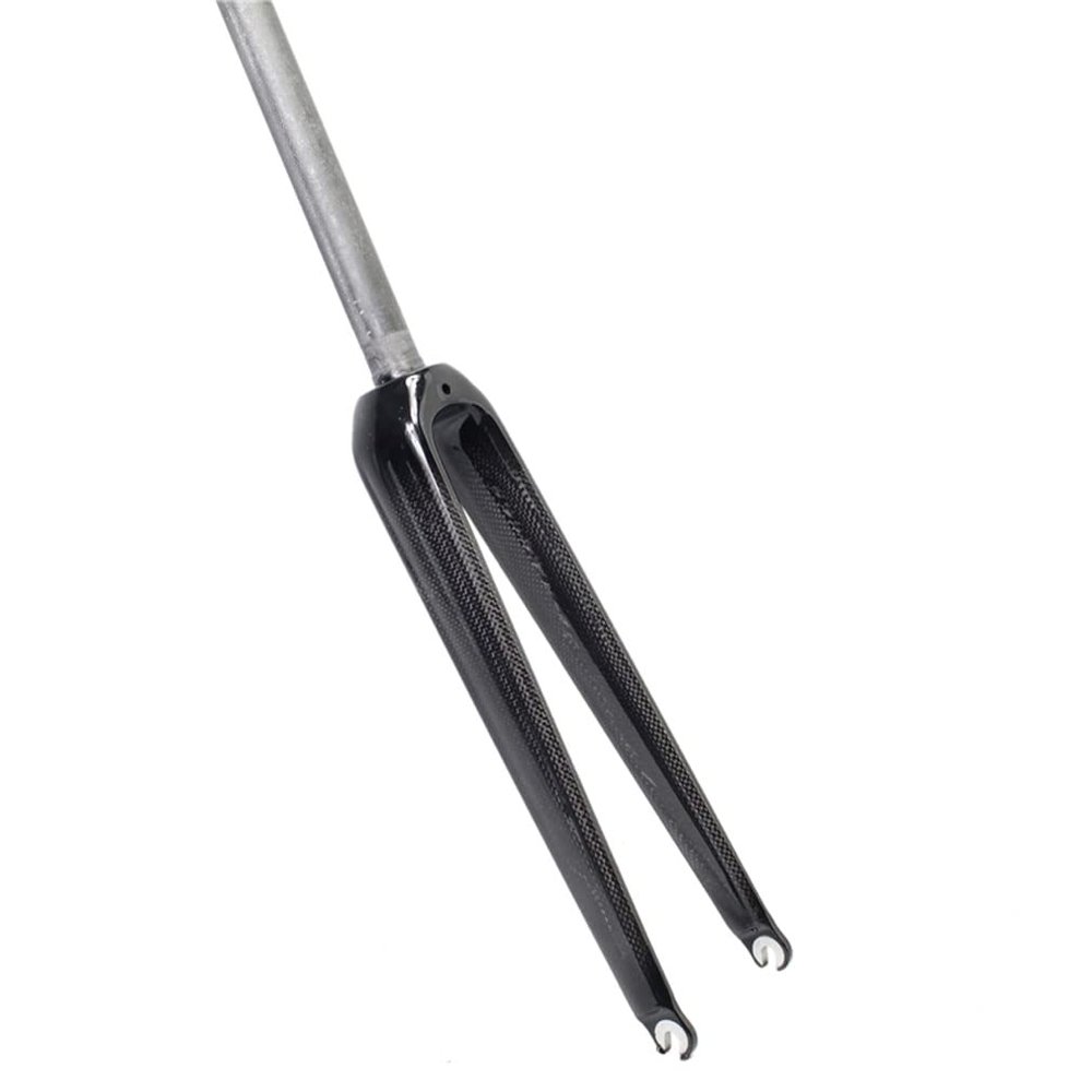 HSQMA Carbon Fiber Road Bike Rigid Fork 700C Rim Brake Bicycle Front Forks Ultralight (Color : 700c Glossy Black)