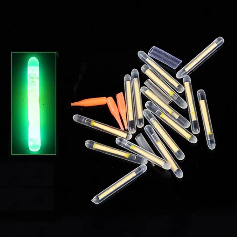 FASPLORE 50pcs Glow Sticks Night Fishing Glow Stick Green Fluorescent Light 4.5mm/3 mm (3 mm (0.12 inch) in Diameter)