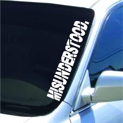 Dabbledown Misunderstood DD102 Lowrider Car Truck Window Windshield Lettering Decal Sticker Decals Stickers Drift Dub Lowered JDM Fresh Detailed Stance Fitment 4x4