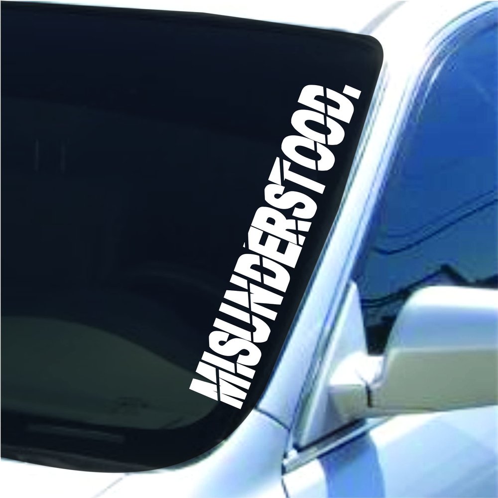 Dabbledown Misunderstood DD102 Lowrider Car Truck Window Windshield Lettering Decal Sticker Decals Stickers Drift Dub Lowered JDM Fresh Detailed Stance Fitment 4x4