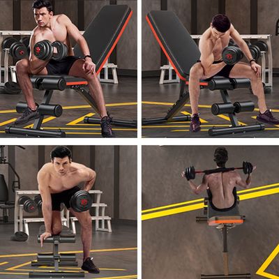 Weight Bench Adjustable Strength Training Bench Foldable Dumbbells Bench Multi-Purpose Exercise Bench Workout Bench for Home Gym (Color : Black, Size : 140 * 37 * 108cm)