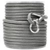 MARINE SYSTEM Made 3/8 Inch 100 FT 150 FT Black Grey Nylon Anchor Line Double Braided Anchor Rope/Line with Thimble (3/8" x 100' Grey Nylon) view 2
