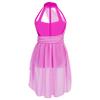Fldy Kids Girls Lyrical Dance Costumes Modern Jazz Dancewear Sleeveless Mesh Dress Ballet Dance Outfits Rose 12 Years view 2