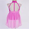 Fldy Kids Girls Lyrical Dance Costumes Modern Jazz Dancewear Sleeveless Mesh Dress Ballet Dance Outfits Rose 12 Years view 4