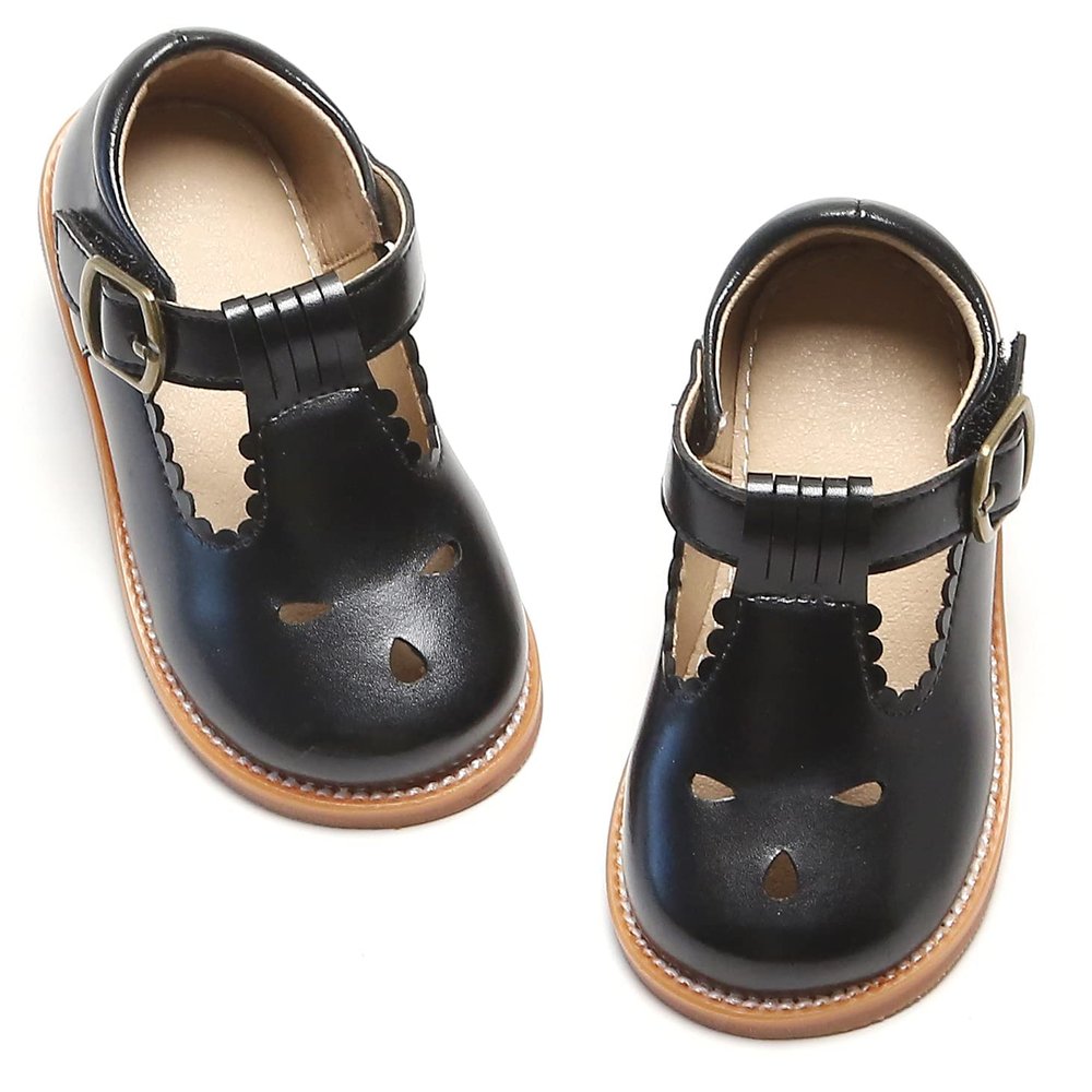 Otter MOMO Todder Little Girls Black Oxford Shoes Mary Jane T-Strap Size 4 School Uniform Party Dress Flat Shoes