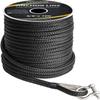 MARINE SYSTEM Made 3/8 Inch 100 FT 150 FT Black Grey Nylon Anchor Line Double Braided Anchor Rope/Line with Thimble (3/8" x 150' Black Nylon) view 1