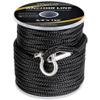 MARINE SYSTEM Made 3/8 Inch 100 FT 150 FT Black Grey Nylon Anchor Line Double Braided Anchor Rope/Line with Thimble (3/8" x 100' Black Nylon) view 2