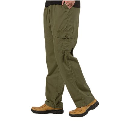 WZIKAI Mens Cargo Pants Elastic Waist Joggers for Men Workout Sweatpants Casual Long Trousers Army Green XL