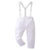 ALINTU Baby Boys Dress Clothes, Long Sleeve Dress Shirt + Suspender Pants Set, Gentleman Outfits for Boys, Plaid Brown White, 12-18 Months = Tag 80 view 4