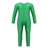 dPois Girls Gymnastics Ballet Dance Unitard Solid Color Stretch Leotard Long Sleeve Full Bodysuit Jumpsuit Green 13-14 Years view 1