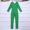 dPois Girls Gymnastics Ballet Dance Unitard Solid Color Stretch Leotard Long Sleeve Full Bodysuit Jumpsuit Green 13-14 Years view 3