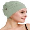 osvyo Cotton Chemo Turbans for Women Cancer Hairloss hat - Cotton Lightweight Headwear Sealed Packaging Light Olive DRAB view 1