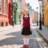 Otter MOMO Todder Little Girls Red Oxford Shoes Mary Jane T-Strap Size 3 School Uniform Party Dress Flat Shoes view 2