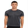 Hansber Men's Quick Dry Short Sleeve Shirt Sun Protection Rash Guard Swim Tee Athletic Running Fishing Shirts Dark Grey Large view 1