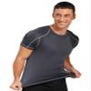 Hansber Men's Quick Dry Short Sleeve Shirt Sun Protection Rash Guard Swim Tee Athletic Running Fishing Shirts Dark Grey Large view 3